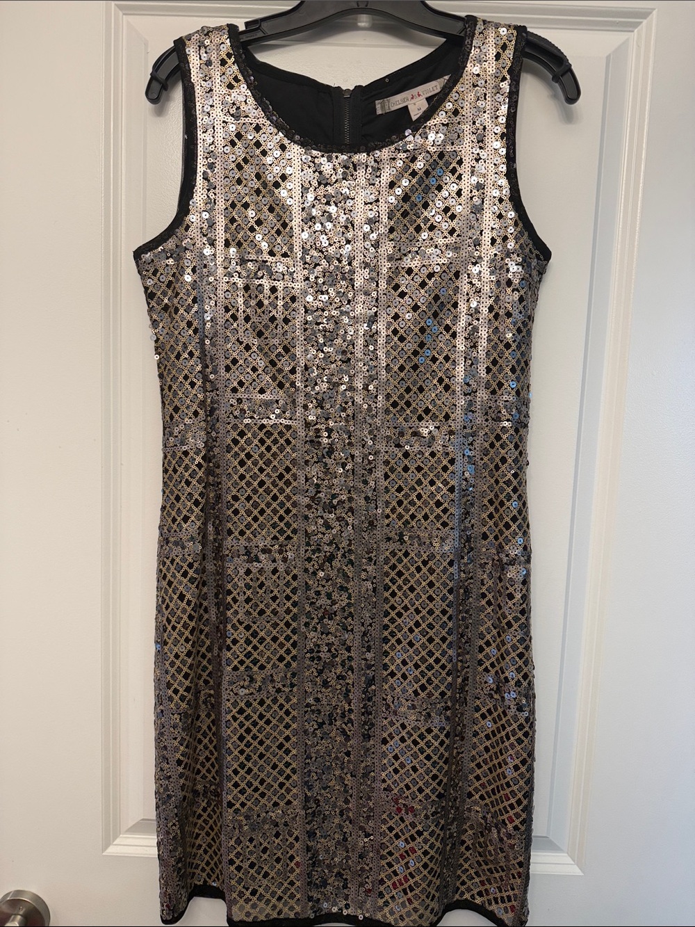 Chelsea & Violet Silver Sequin Shift Dress